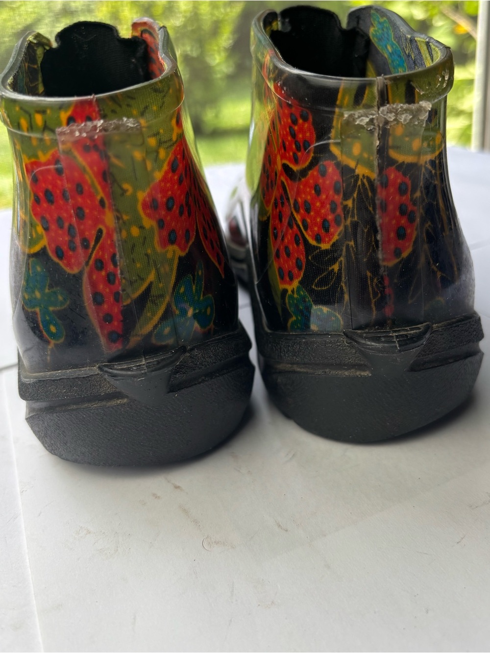 Sloggers Waterproof Ankle Boots Midsummer Black &Red Floral Womens 8 Rain Boots - Picture 4 of 13